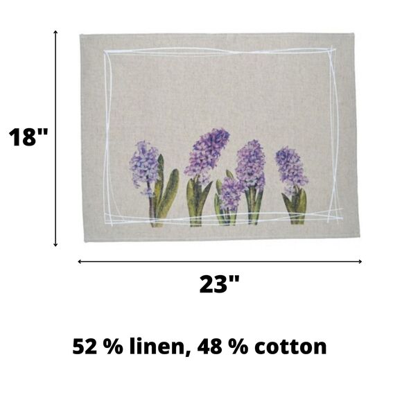 Linen Tea Towels - Spring Flowers Kitchen Towel Set (23x18" each) Linen / Cotton - Picture 3 of 9